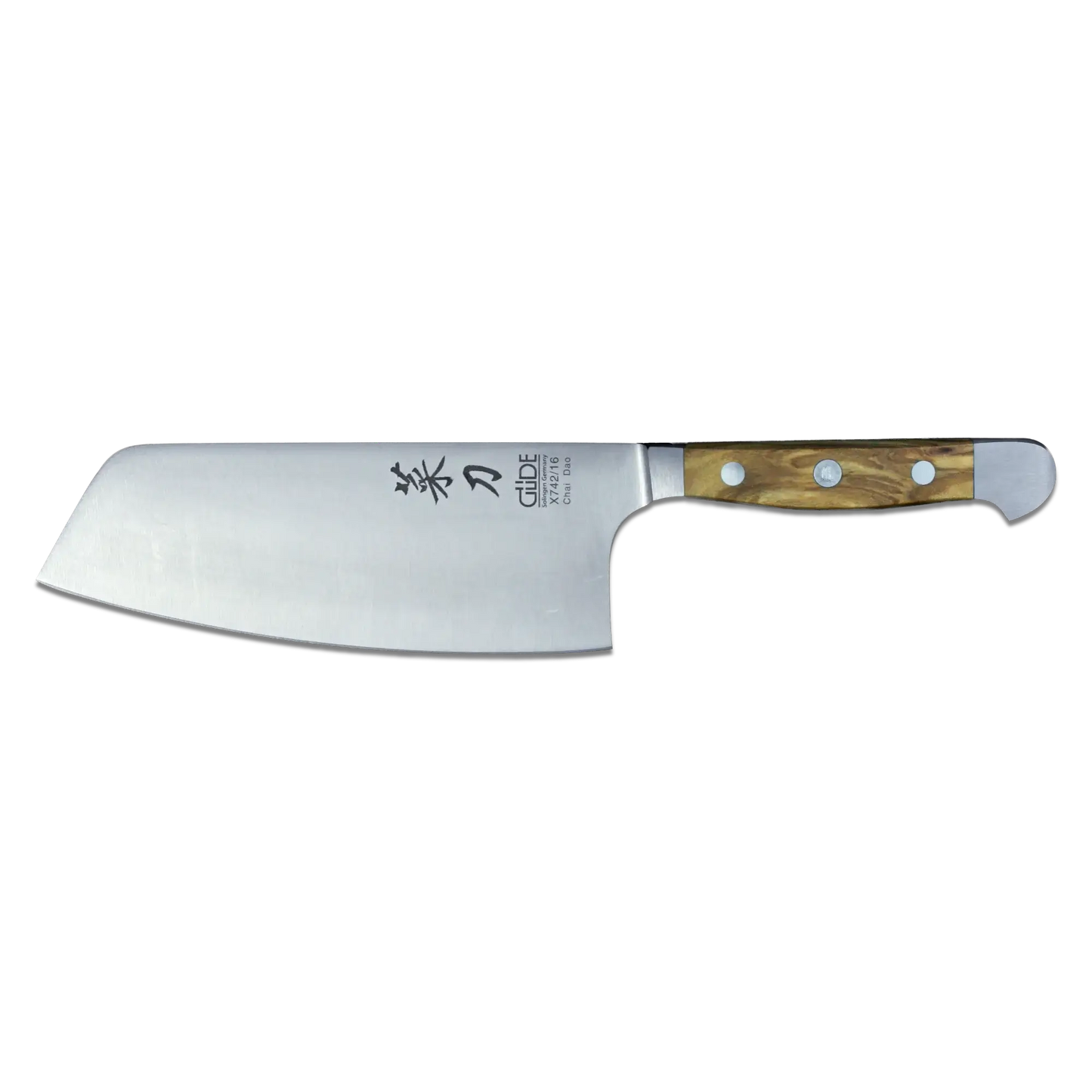 ALPHA OLIVE | Chai Dao Chinesisches Kochmesser 16,5 cm Klinge | Geschmiedeter Stahl/Olivenholzgriff