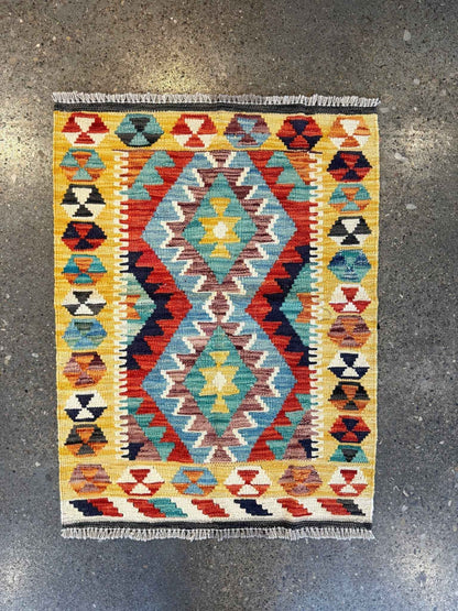 Afghan Maimana Kilim Rug | 2' 2" x 2' 10"