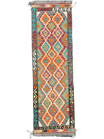 Afghan Maimana Kelim Läufer | 63 x 203 cm