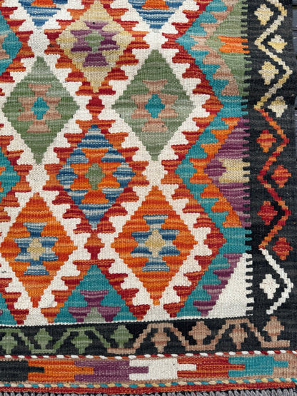 Afghan Maimana Kelim Läufer | 63 x 203 cm