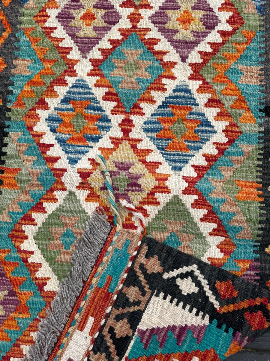 Afghan Maimana Kelim Läufer | 63 x 203 cm