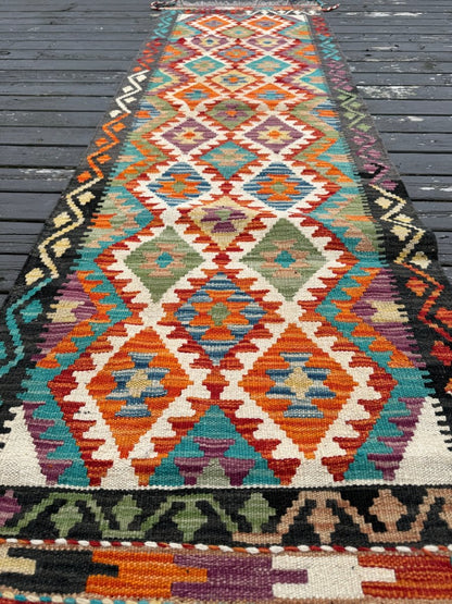 Afghan Maimana Kelim Läufer | 63 x 203 cm