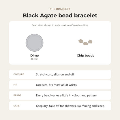 Agate Black Chip Bracelet (Enhanced)