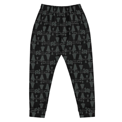 Men's Premium Recycled Fleece Black-Gray Joggers-Allover 3 Crusaders Print