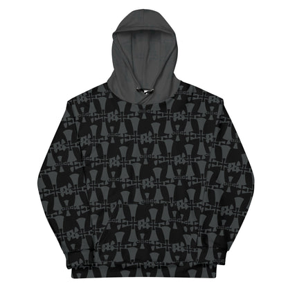Men's Recycled Premium Black-Gray Hoodie-Allover 3 crusader print