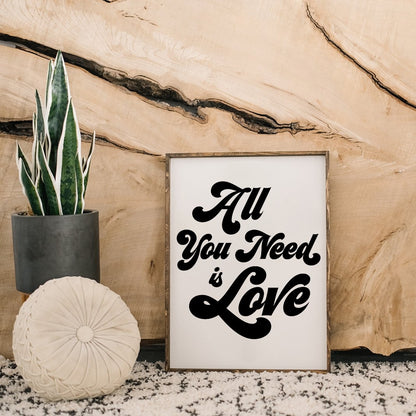 All You Need is Love Wood Sign - AURABAGS SHOP