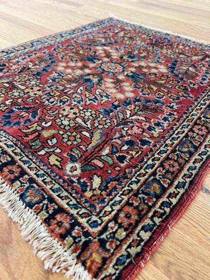 Antique Persian Sarouk Rug | 2' 4" x 1' 11"
