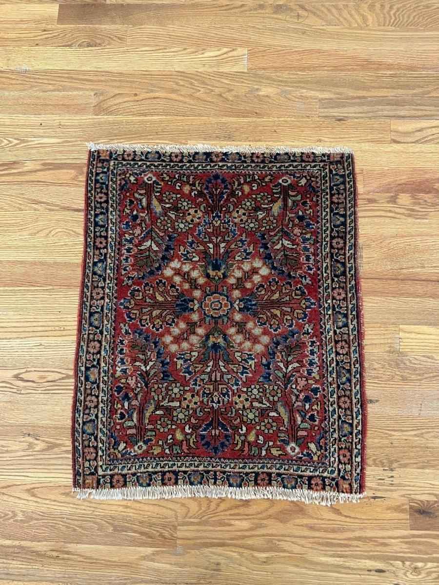 Antique Persian Sarouk Rug | 2' 4" x 1' 11"