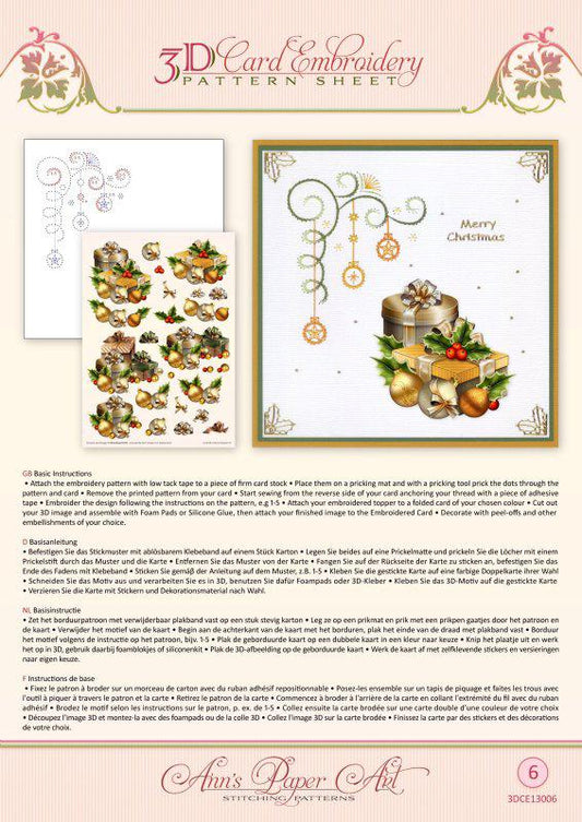 Ann Paper Embroidery Pattern - Christmas Gifts