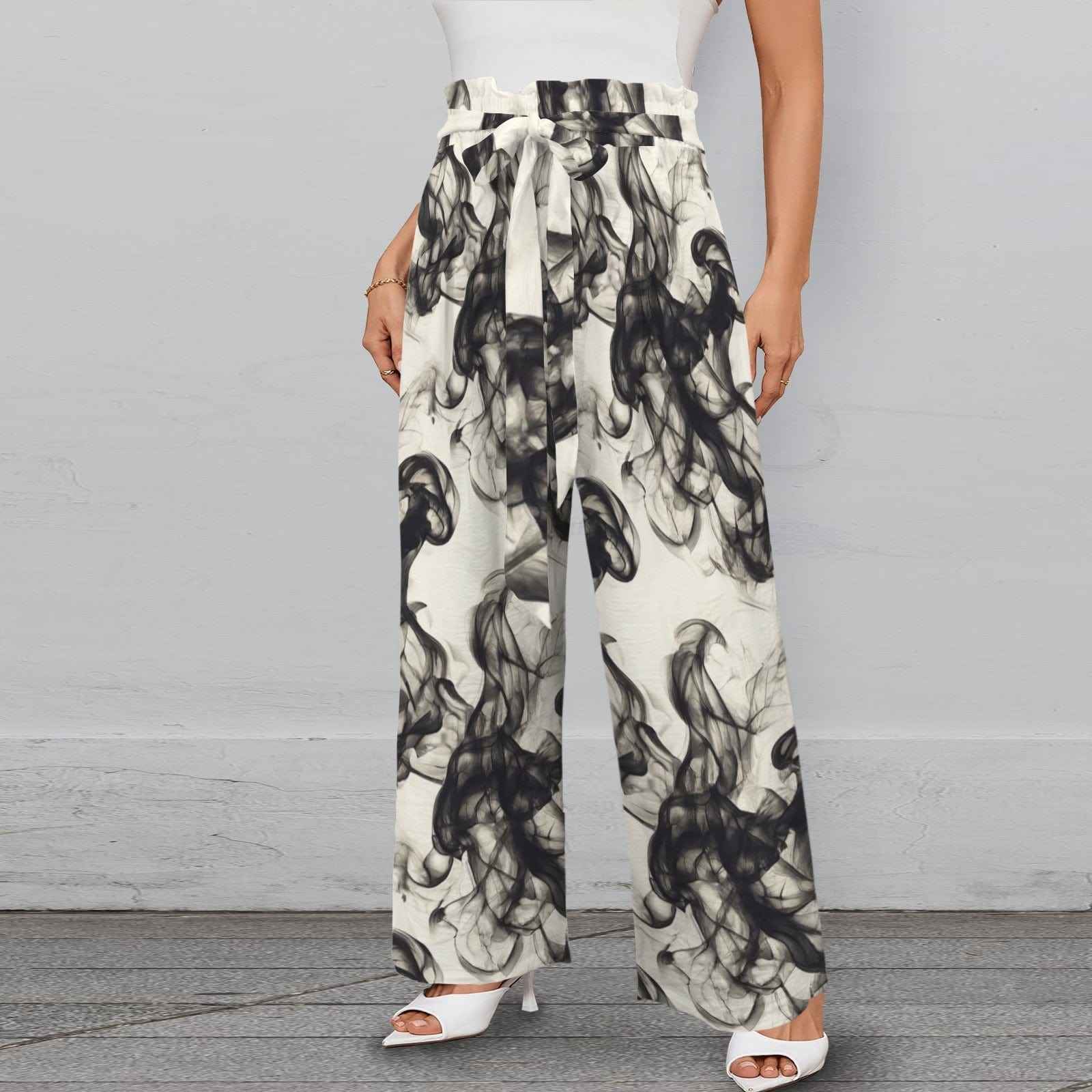 Smokey Strappy Wide Leg Pants with Pockets