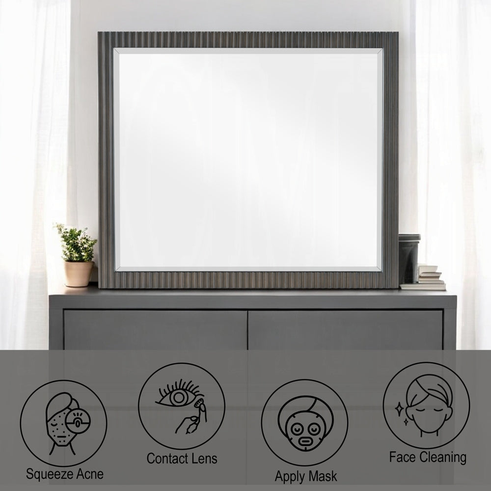 Laffery Luxury Chanel Detail Dresser Mirror - Espresso