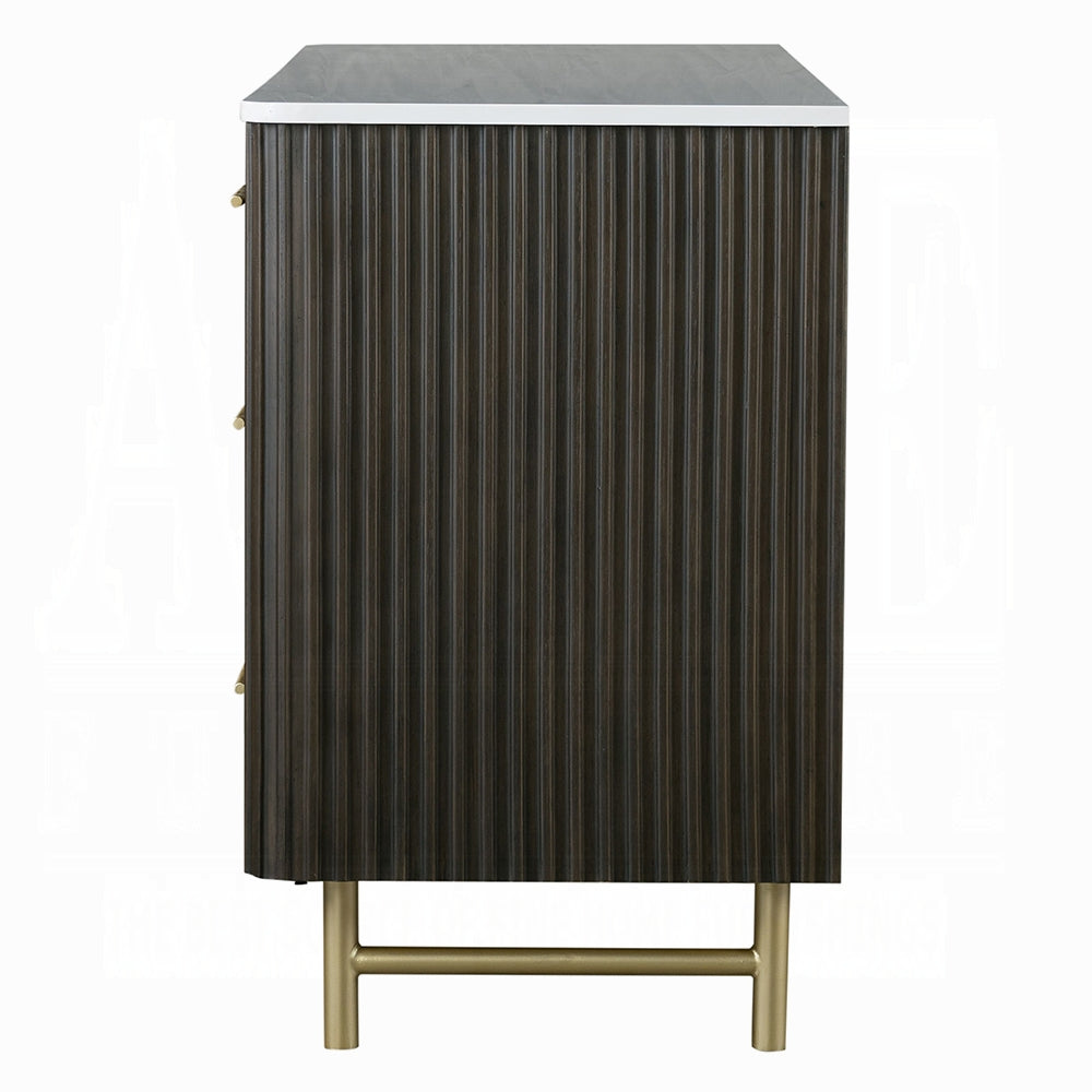 Laffery Luxury Chanel Detail Dresser - Espresso