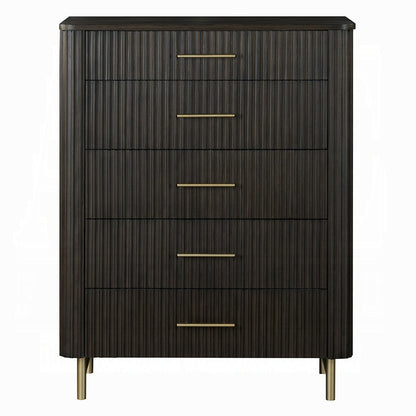 Laffery Luxury Chanel Detail Chest - Espresso