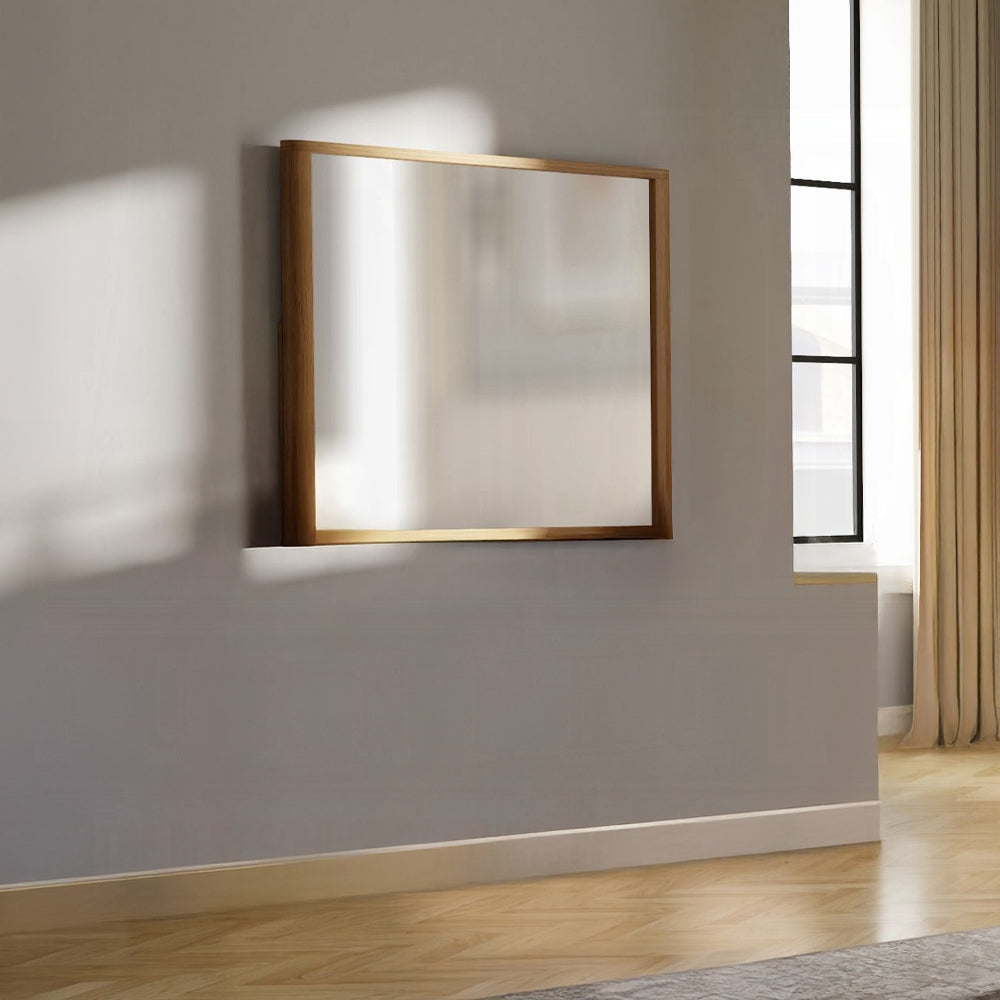 Yami Curved Dresser Mirror - Beige Oak