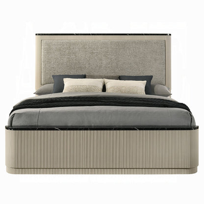 Rhone Luxury Chanel Detail Bed - Greyish Beige