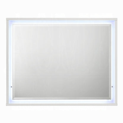 Pearl High Gloss LED Dresser Mirror - White