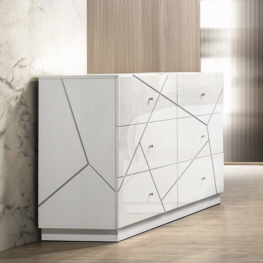 Pearl High Gloss Storage Dresser - White