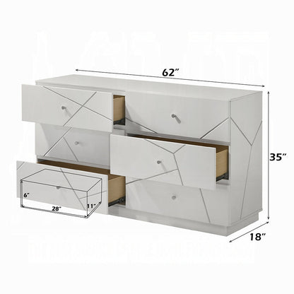Pearl High Gloss Storage Dresser - White