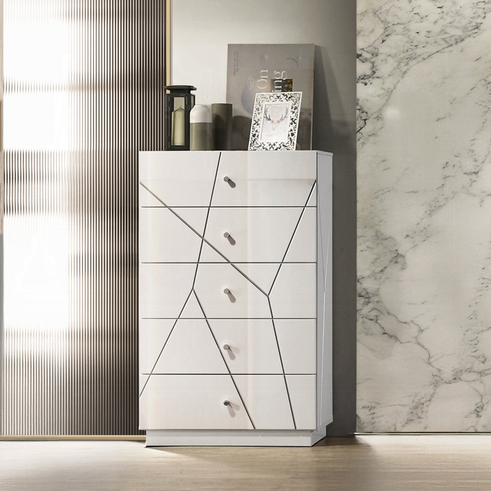 Pearl High Gloss Storage Chest - White