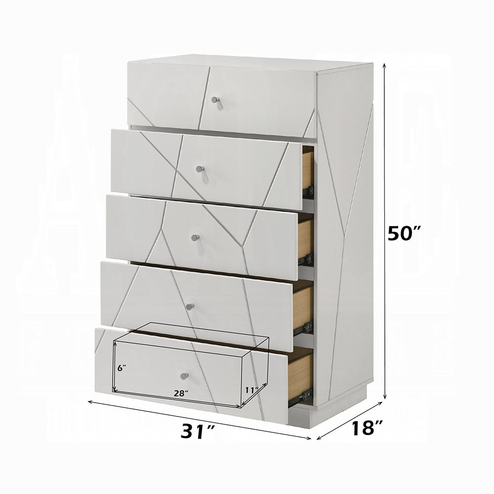 Pearl High Gloss Storage Chest - White