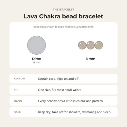 Black Lava Chakra Bracelet - 8mm