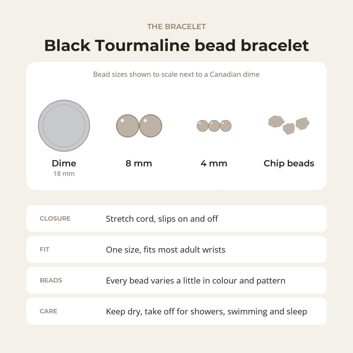 Black Tourmaline Bead Bracelet