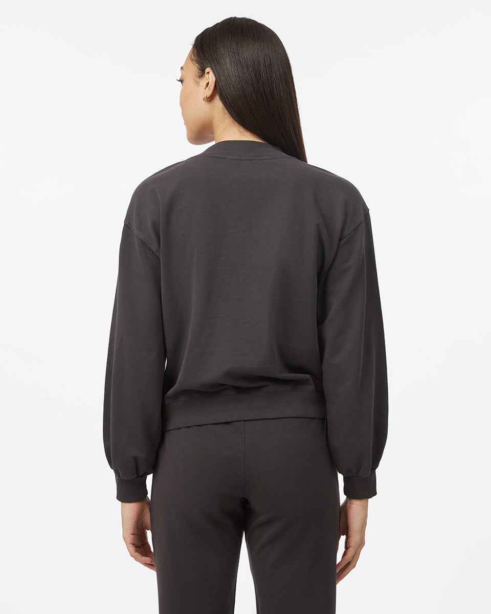 French Terry V-Neck Balloon Sleeve
