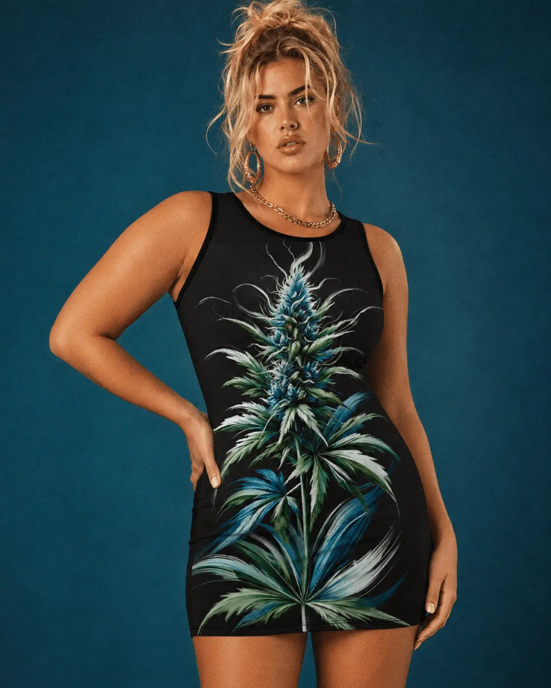 Blue Dream Bodycon Tank Mini Dress