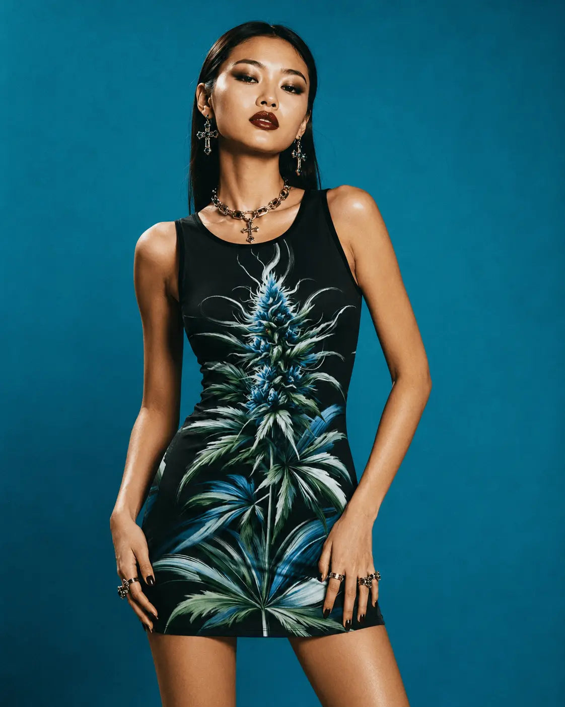 Blue Dream Bodycon Tank Mini Dress