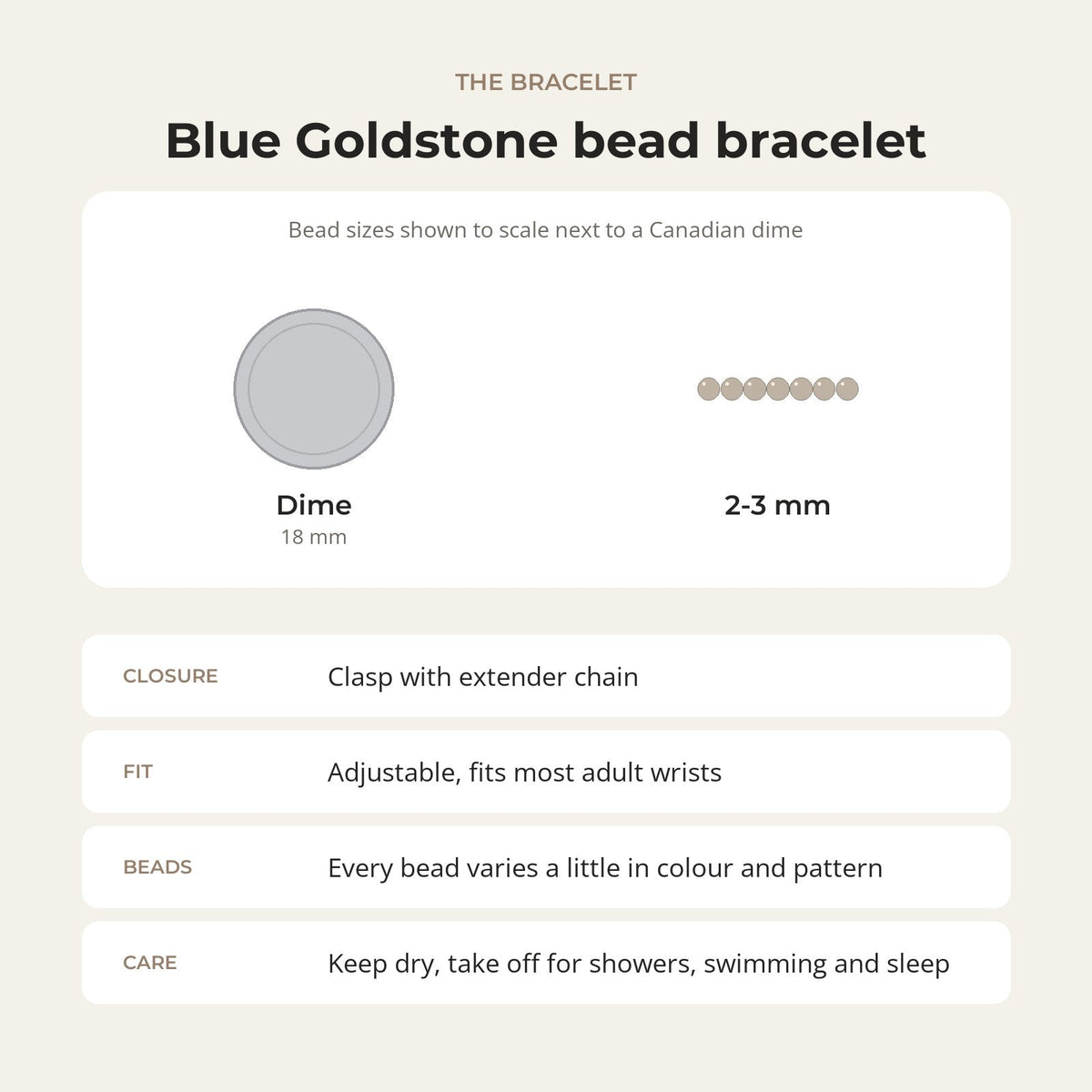 Blue Goldstone Bracelet - 2-3mm