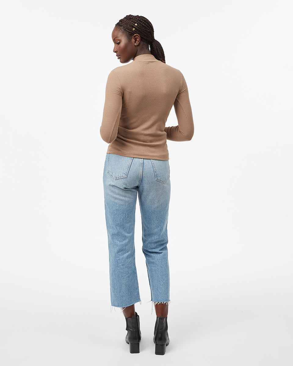 Rib Mock Neck Longsleeve