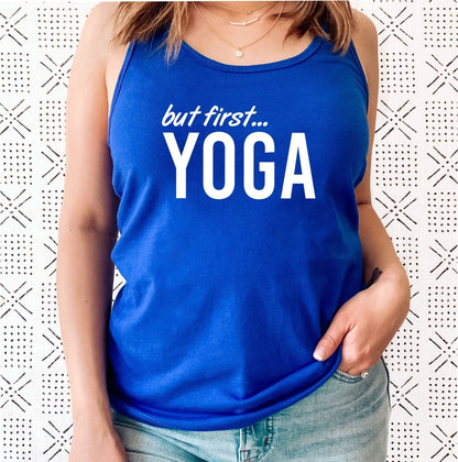 But First Yoga Racerback Tank Top