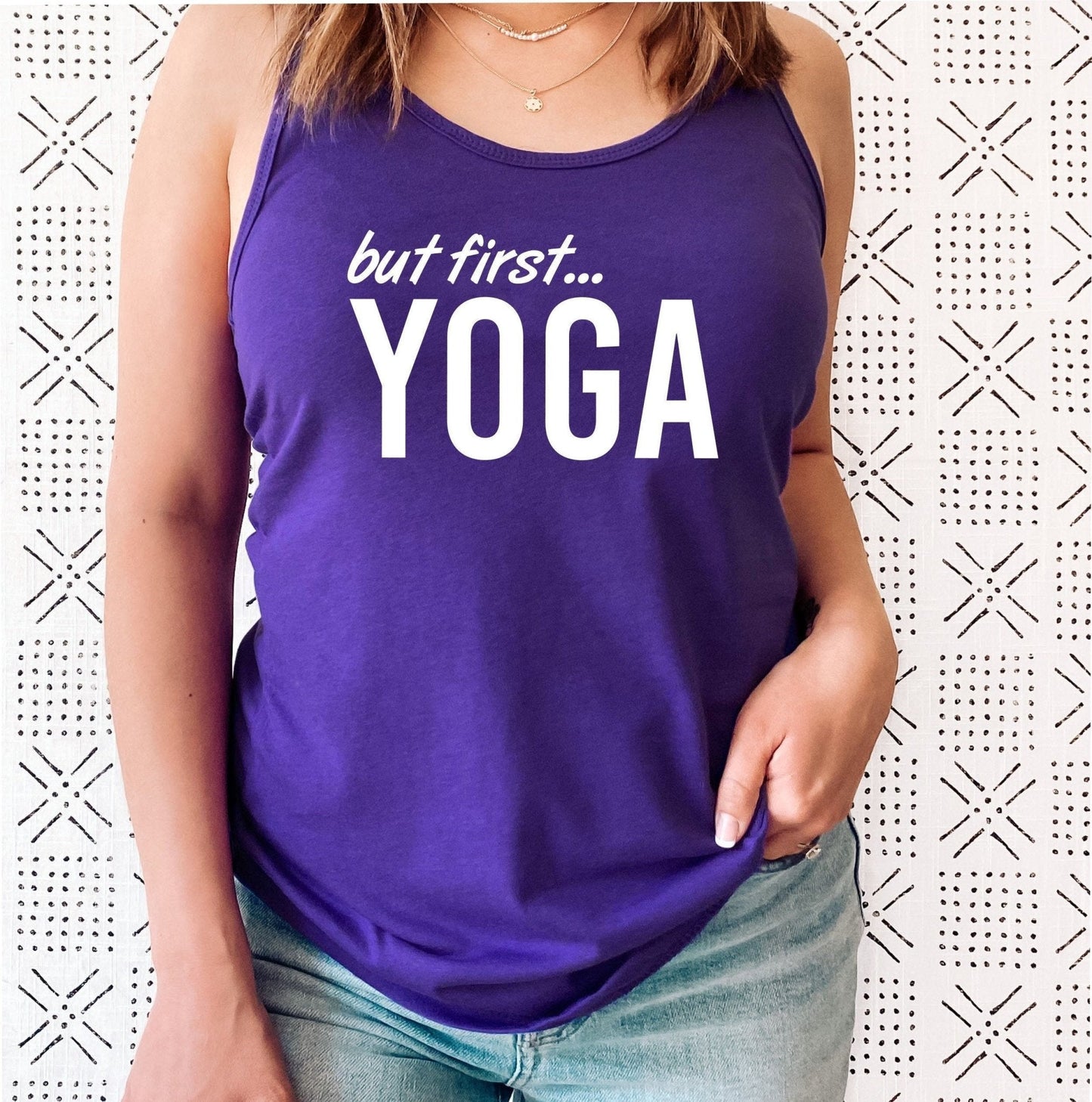 But First Yoga Racerback Tank Top