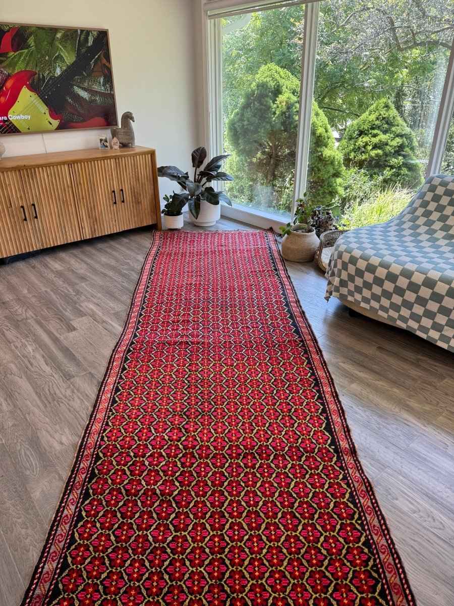 Caucasian Karabagh Runner Rug | 4' 1" x 15'
