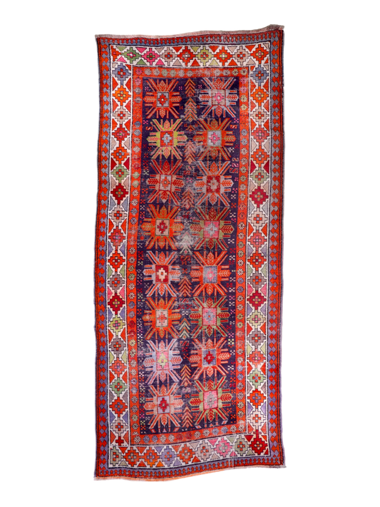 Caucasian Kazak Runner Rug | 3' 11" x 8' 10"
