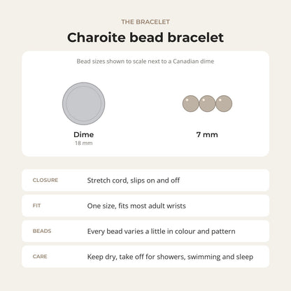 Charoite 7mm Bead Bracelet