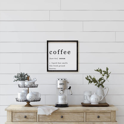 Coffee Noun Wood Sign - AURABAGS SHOP