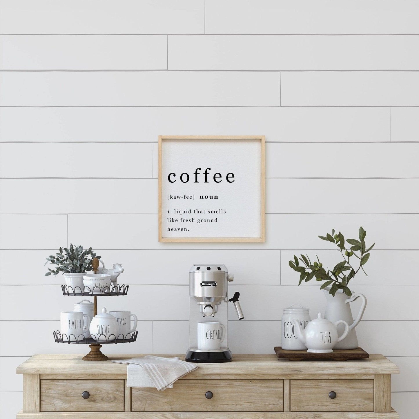 Coffee Noun Wood Sign - AURABAGS SHOP