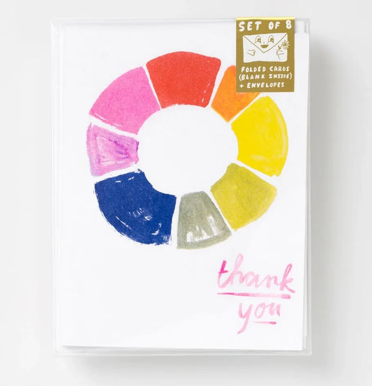 Yellow Owl Workshop - Set of 8 - Thank You Color Wheel Risograph Card