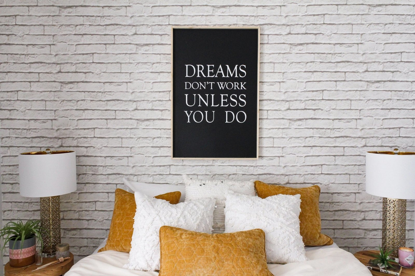 Dreams Don't Work Unless You Do Wood Sign - AURABAGS SHOP