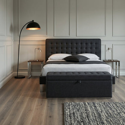 Edmonton Contemporary Graphite Tufted Bed