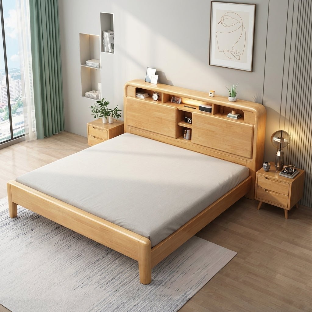 Ellie Crafted Solid Wood Smart Storage Bed
