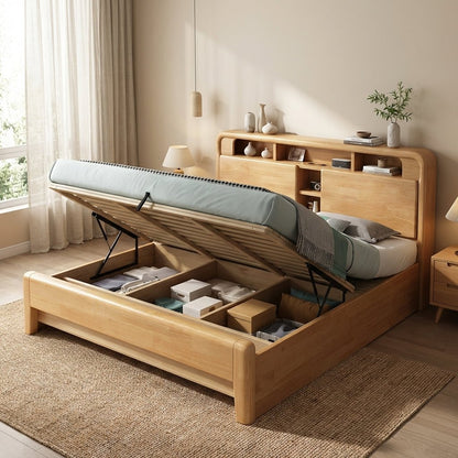 Ellie Crafted Solid Wood Smart Storage Bed