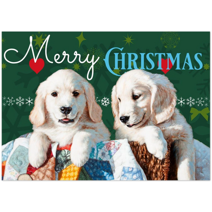Puppy Christmas Cards – Pack of 10 Premium Folded Greeting Cards