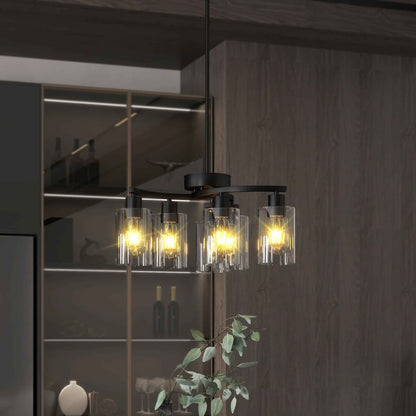 6-Light Modern Farmhouse Black Chandelier (United States Delivery Only)