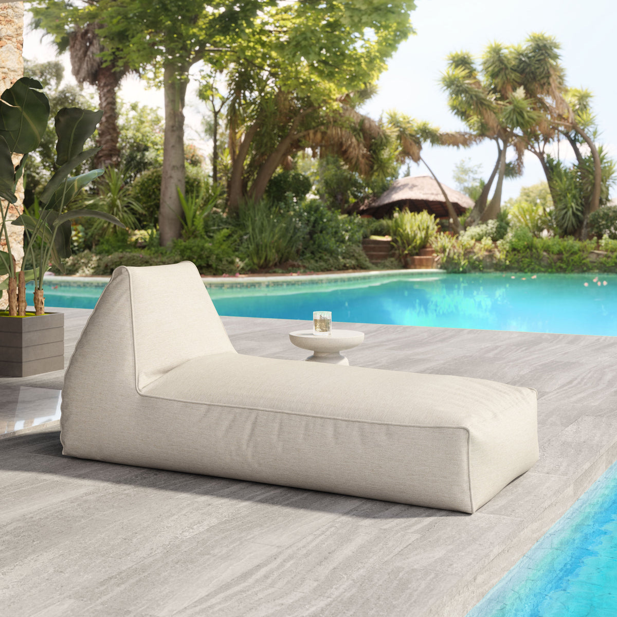 Veranda Indoor/Outdoor Chaise Lounger - Beige