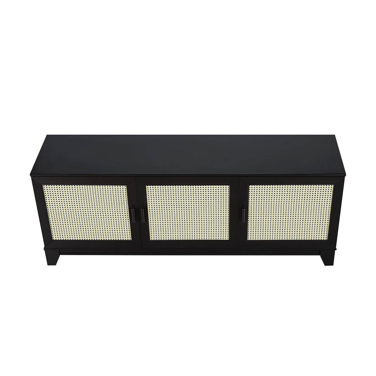 Drift 63" Faux Cane Storage TV Stand - Multiple Color Options