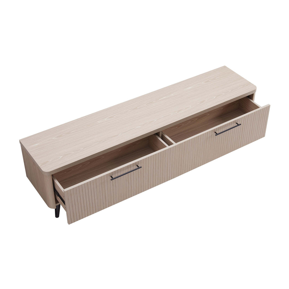 Tempo 69" Fluted TV Stand with 2 Drawers - Multiple Color Options