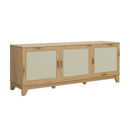 Drift 63" Faux Cane Storage TV Stand - Multiple Color Options