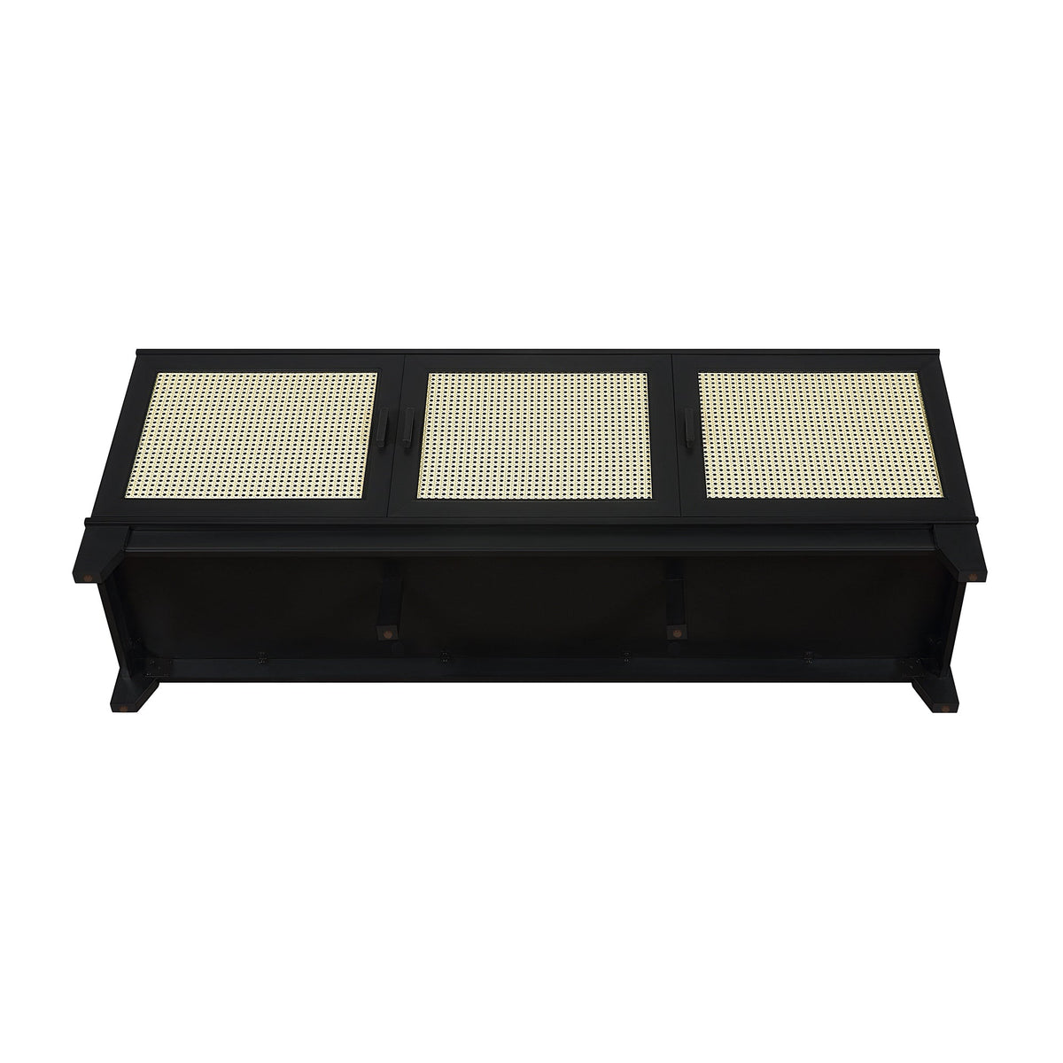 Drift 63" Faux Cane Storage TV Stand - Multiple Color Options